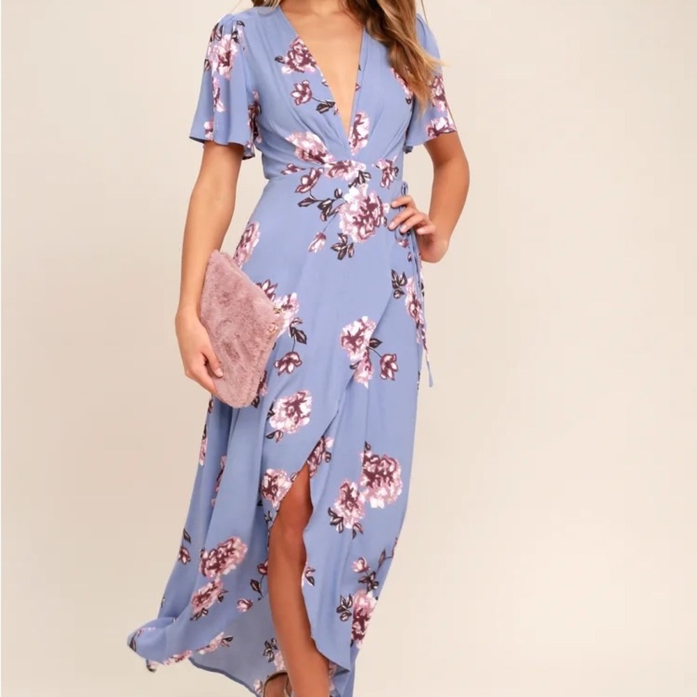 ASTR The Label Selma Floral Wrap Dress Sz M